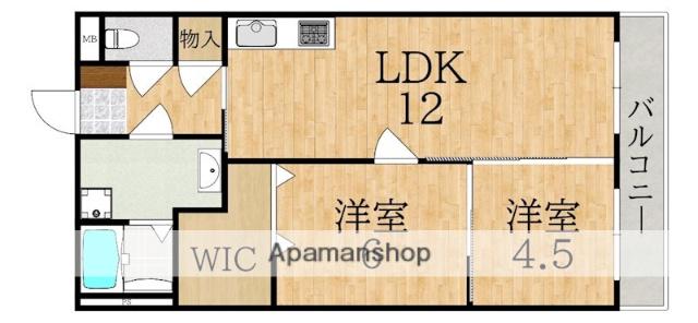 ラ・サンフォニー(2LDK/1階)の間取り写真