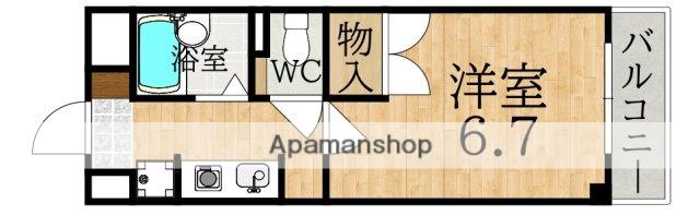 グレイスフローラ富雄(1K/2階)の間取り写真