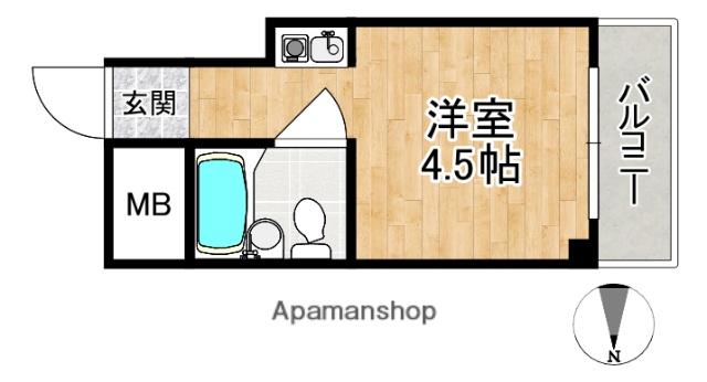 フォレスト高畑マンション(1K/2階)の間取り写真