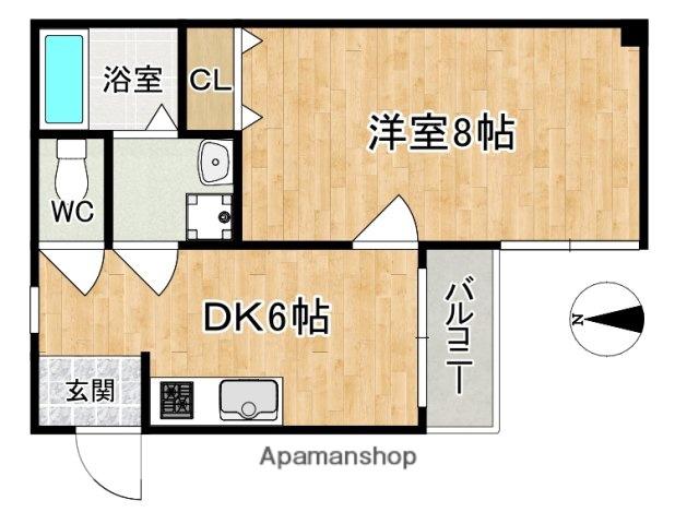 ロイヤルコートHAL(1DK/2階)の間取り写真
