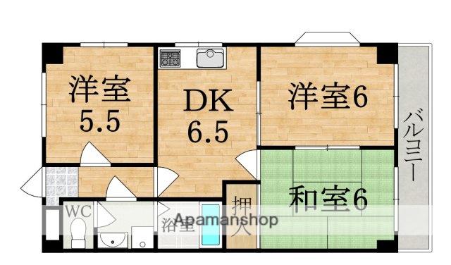 グレースコーポ東生駒(3DK/3階)の間取り写真