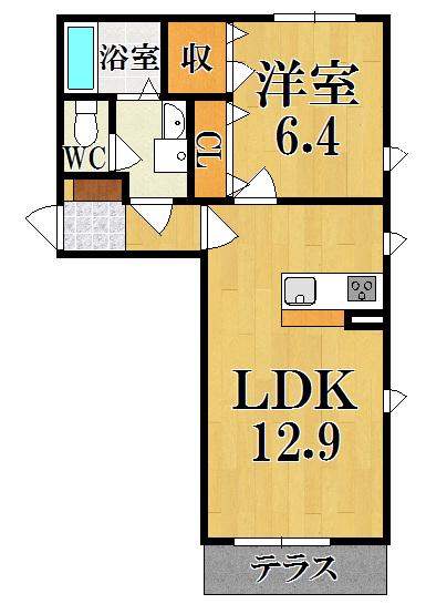シャーメゾン中山A(1LDK/1階)の間取り写真