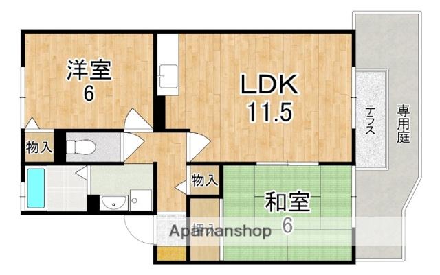セジュールS C棟(2LDK/1階)の間取り写真