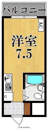 アビタシオンシミズ(ワンルーム/3階)の間取り写真