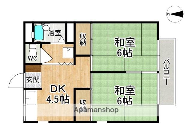 呉竹ハイツ(2DK/1階)の間取り写真