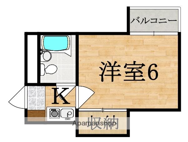 ディアコート奈良(1K/2階)の間取り写真