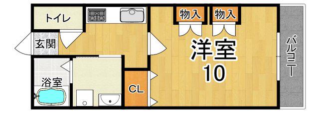 KAMUNE(1K/2階)の間取り写真