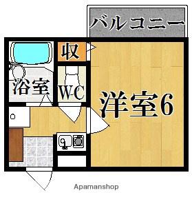 ラポールⅢ(1K/3階)の間取り写真
