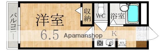 シャトレーK(1K/1階)の間取り写真