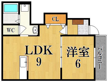 ビッツ真美(1LDK/1階)の間取り写真