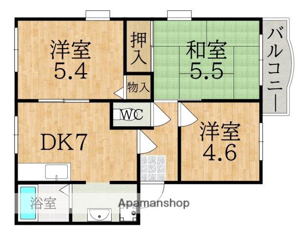 グランデージC(3DK/2階)の間取り写真