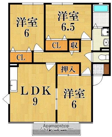 シャルマン二番館A棟(3DK/2階)の間取り写真