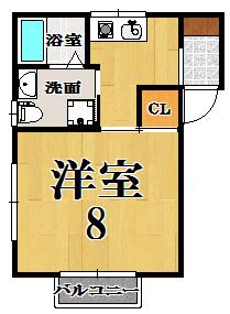 アイリスライフ山陵(1K/1階)の間取り写真