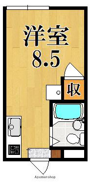 吉田ハイツ(ワンルーム/1階)の間取り写真