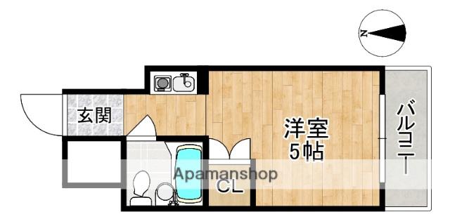 若草女子学生ハイツ(ワンルーム/4階)の間取り写真