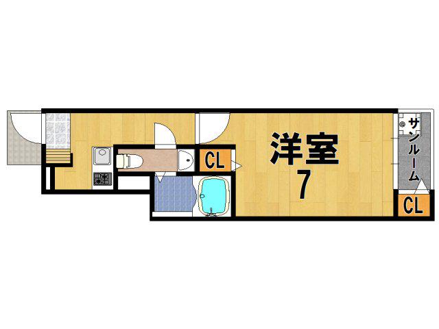 NEW コリーナ(1K/1階)の間取り写真