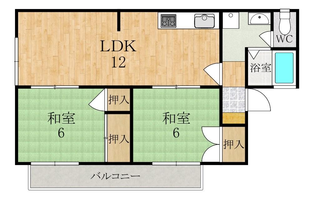 パストラルハイム(2LDK/2階)の間取り写真
