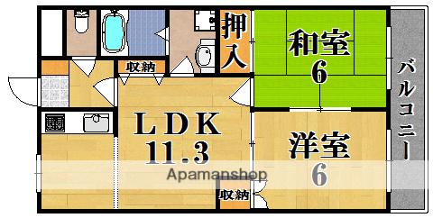 カサファミリア(2LDK/2階)の間取り写真