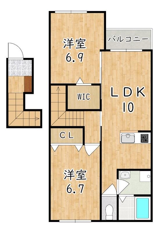 プリマヴェーラ(2LDK/2階)の間取り写真