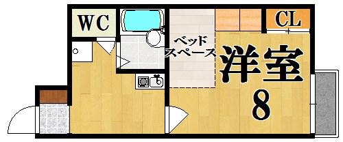 レオパレスハルサキ(1K/1階)の間取り写真