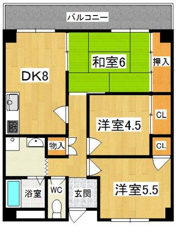 フォレスト神宮前(3DK/6階)の間取り写真