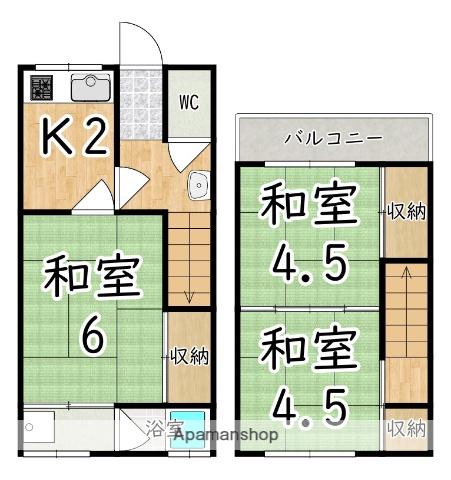 北今市住宅(3K)の間取り写真