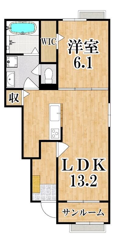和歌山線 志都美駅 徒歩4分 2階建 築2年(1LDK/1階)の間取り写真