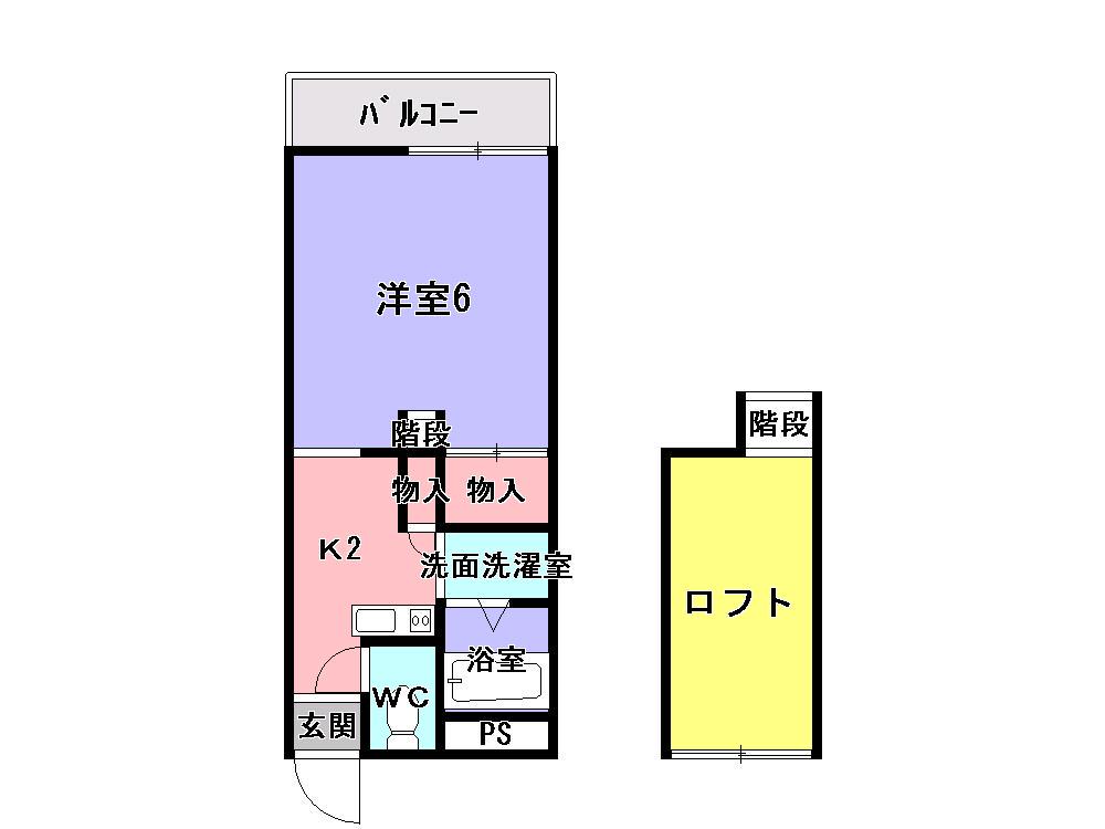 レオパレス緑の香芝(1K/3階)の間取り写真