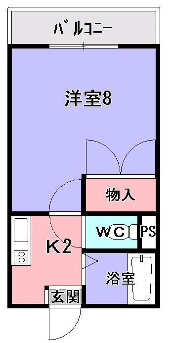 レオパレス関屋(1K/2階)の間取り写真