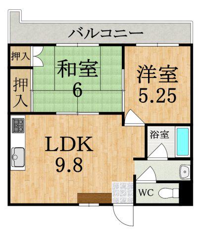 ザ・ノウブルマンション貴人館(2DK/1階)の間取り写真
