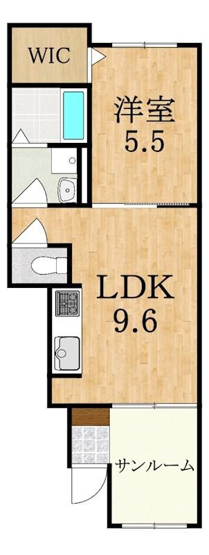 イレミア(1LDK/1階)の間取り写真