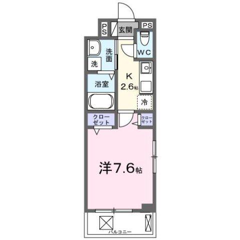 ヒカルサ京田辺大住(1K/3階)の間取り写真