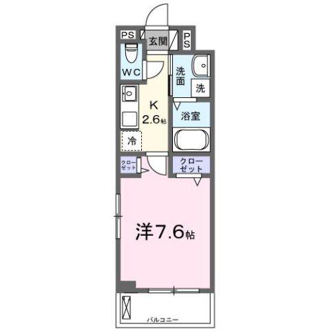 ヒカルサ京田辺大住(1K/3階)の間取り写真