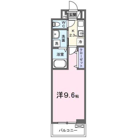 ヒカルサ京田辺大住(1K/2階)の間取り写真