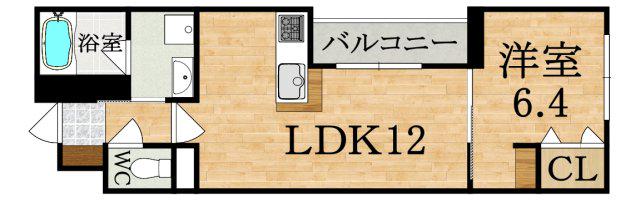 INFINI(1LDK/2階)の間取り写真