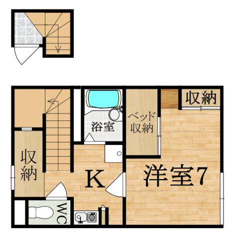 レオパレス南阪手Ⅱ(1K/2階)の間取り写真