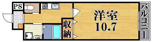 プレミアドミール(1K/1階)の間取り写真