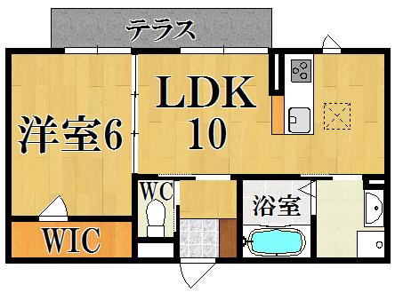 シャーメゾン七条(1LDK/1階)の間取り写真
