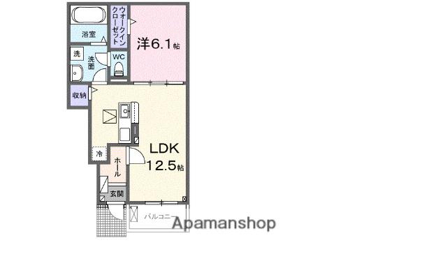 フォレ・リヴィエール1(1LDK/1階)の間取り写真