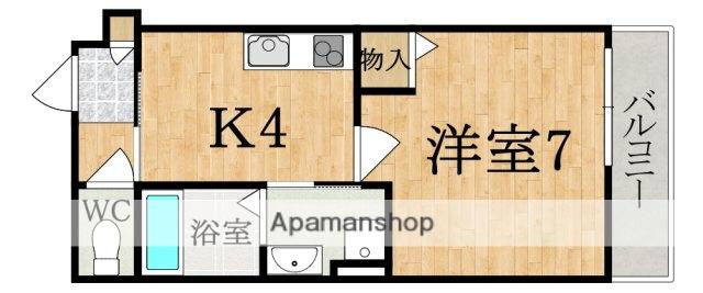 クレアール学園中(1K/3階)の間取り写真