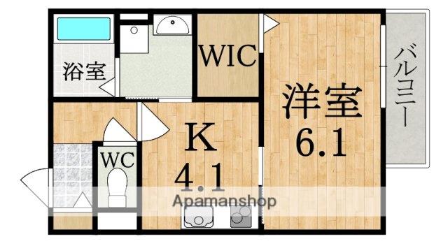 クレアール学園中(1K/2階)の間取り写真