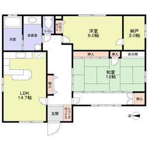 近鉄生駒線 平群駅 徒歩13分 1階建 築42年(2SLDK)の間取り写真