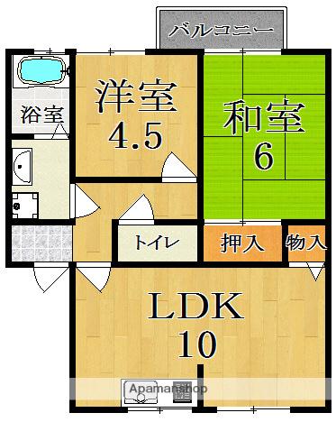 ファミイユ(2LDK/1階)の間取り写真