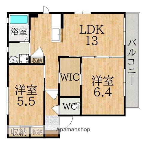 カーサフェリーチェA棟(2LDK/2階)の間取り写真