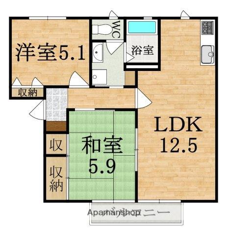 セントポーリア(2LDK/2階)の間取り写真