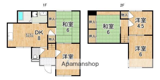 桜井線 京終駅 徒歩6分 2階建 築47年(5DK)の間取り写真