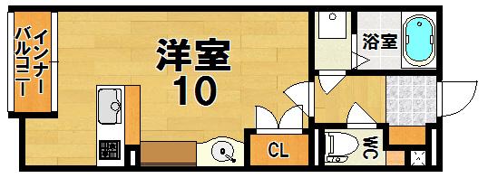 レオネクストノーム(ワンルーム/1階)の間取り写真