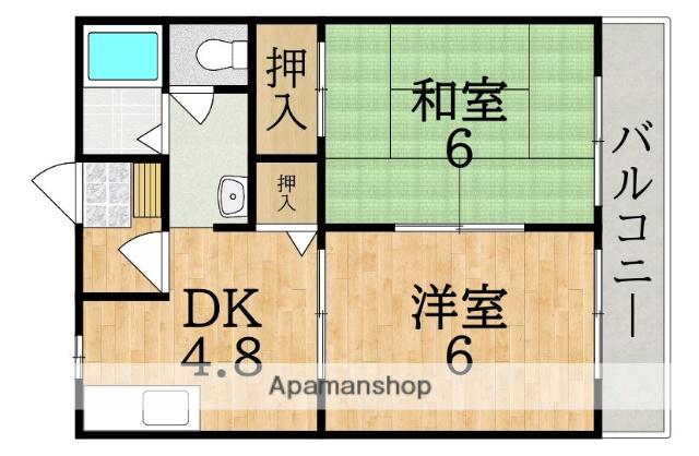 メゾン・ド・プルミエール (2DK/2階)の間取り写真