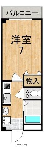 亀井弐号館(1K/2階)の間取り写真