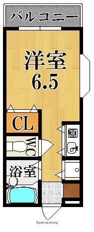 プランドール三郷(ワンルーム/1階)の間取り写真